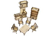 Laser Cut Kitchen and Dining Room Set